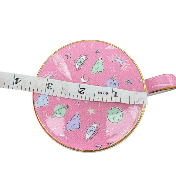 T2 Fine Bone China Tea Mug & Lid Gold Rim Sleep Tight Moon 3rd Eye Pink 13.5floz - Picture 11 of 11